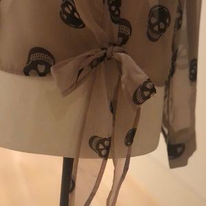 Color of Love Skull 💀 Sheer Blouse